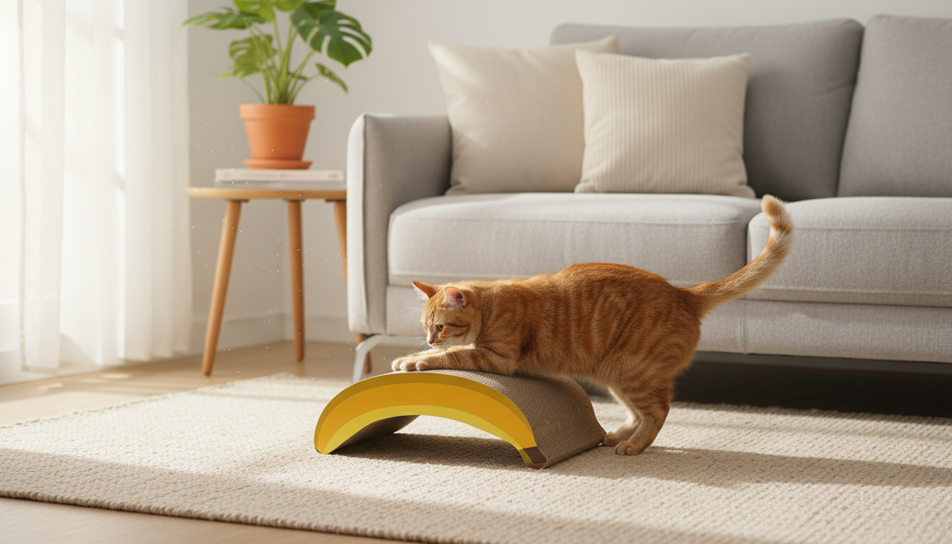 Banana Cat Scratching Board for Happy Claws & Sofas