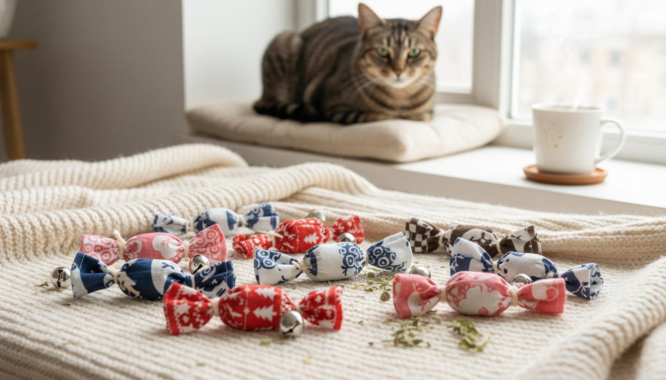 Jingly Catnip Cat Chew Toy: Bells, Bites & Play