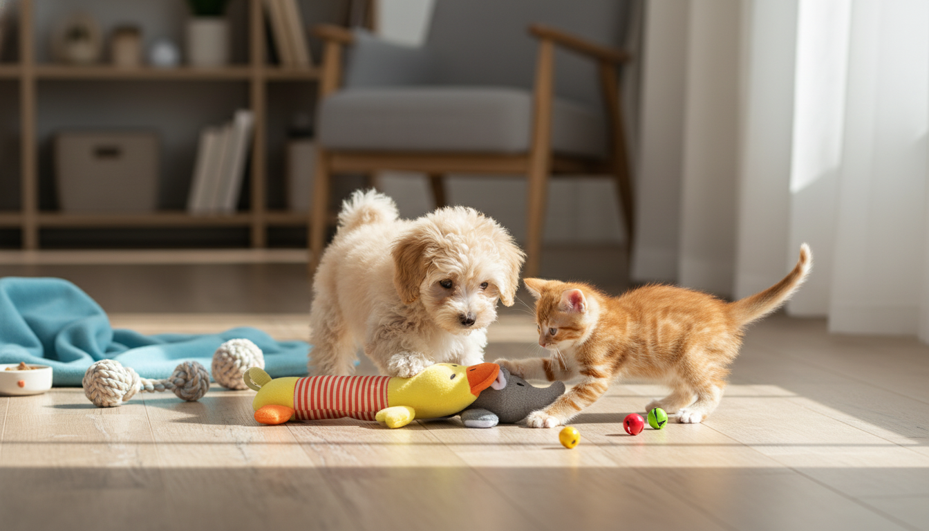 Plush Squeaky Toy Play Guide for Small Dogs & Cats